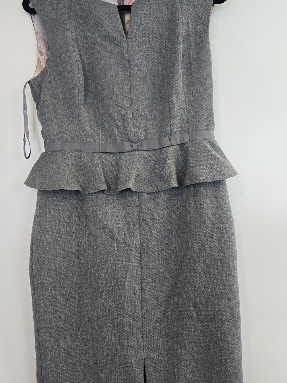 Ted Baker Gray Peplum Sheath Dress